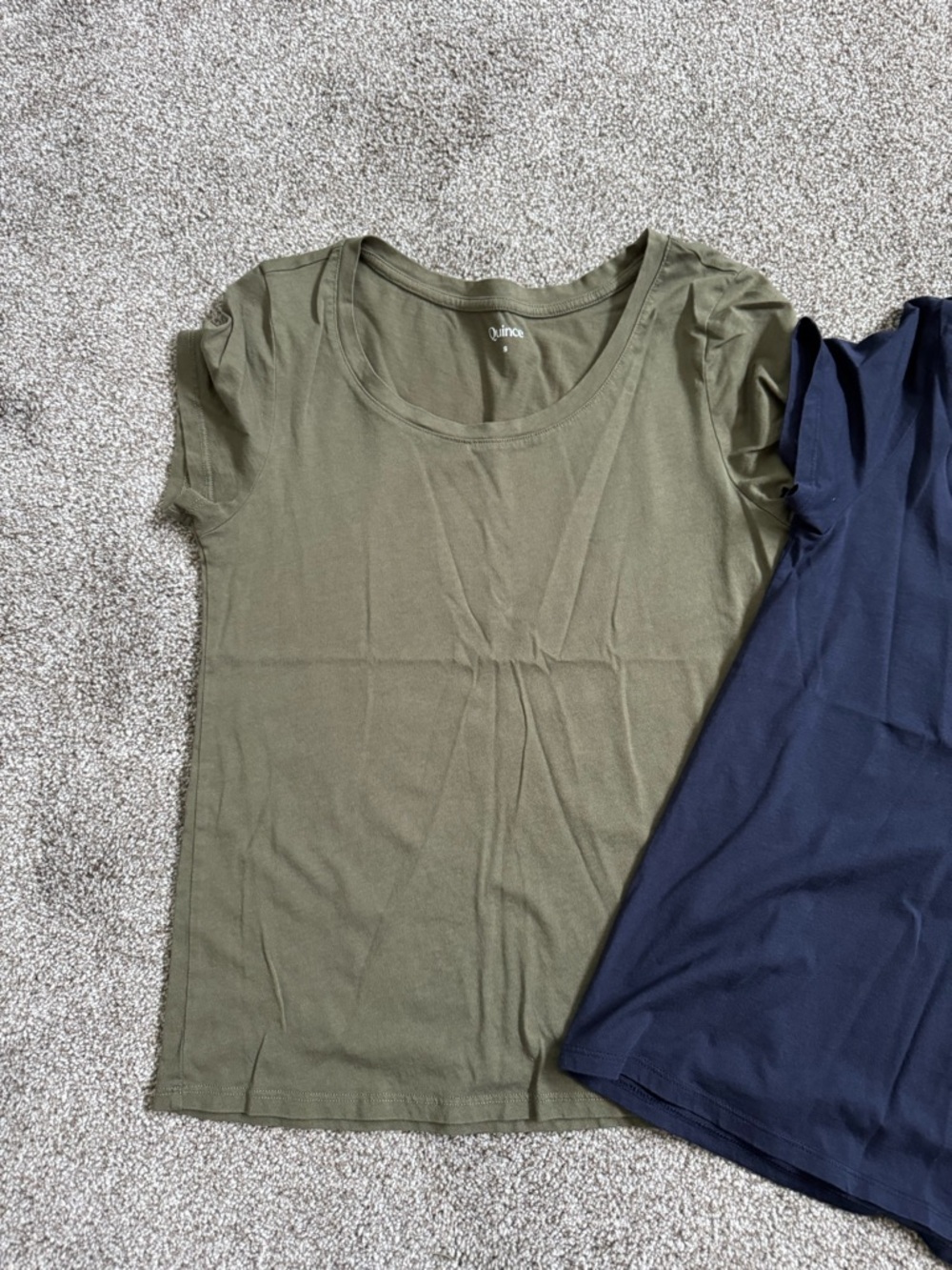 Women's, Set of 2 - Quince Cotton Modal Scoop Neck Tee, Size S  - Navy and Olive - Picture 4 of 8